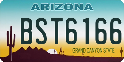 AZ license plate BST6166