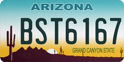 AZ license plate BST6167