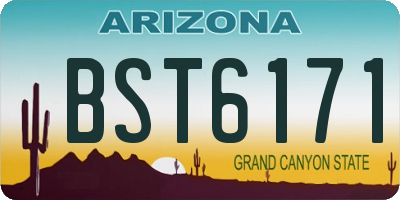 AZ license plate BST6171