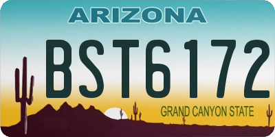 AZ license plate BST6172