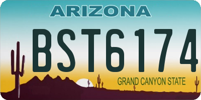 AZ license plate BST6174