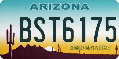 AZ license plate BST6175