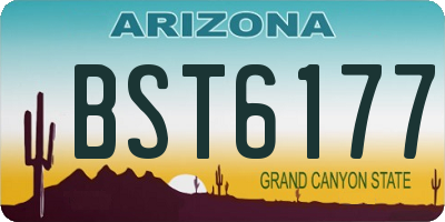 AZ license plate BST6177