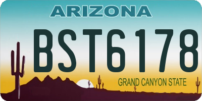 AZ license plate BST6178