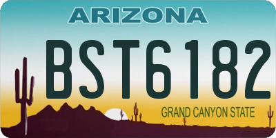 AZ license plate BST6182