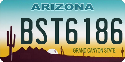 AZ license plate BST6186