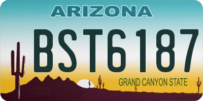 AZ license plate BST6187