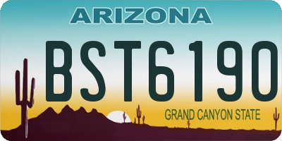 AZ license plate BST6190