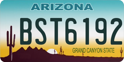 AZ license plate BST6192