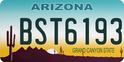 AZ license plate BST6193