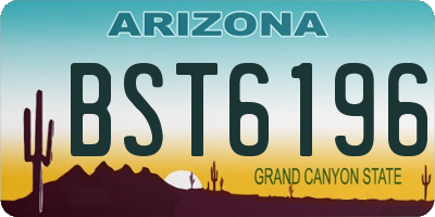 AZ license plate BST6196