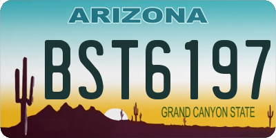 AZ license plate BST6197