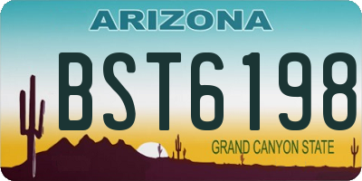 AZ license plate BST6198