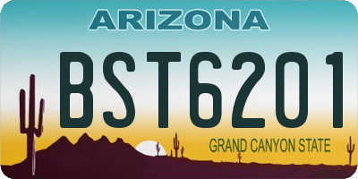 AZ license plate BST6201