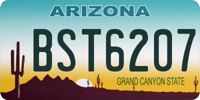 AZ license plate BST6207