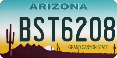 AZ license plate BST6208