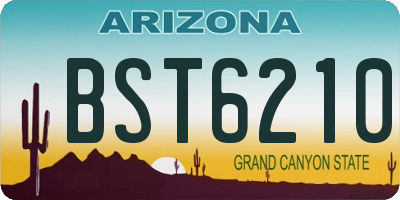 AZ license plate BST6210