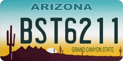 AZ license plate BST6211