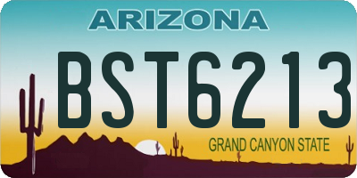 AZ license plate BST6213