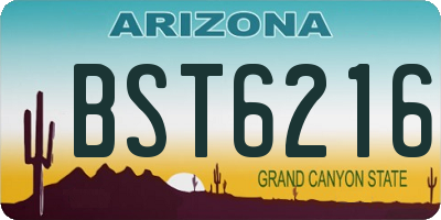AZ license plate BST6216
