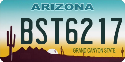 AZ license plate BST6217