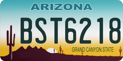 AZ license plate BST6218