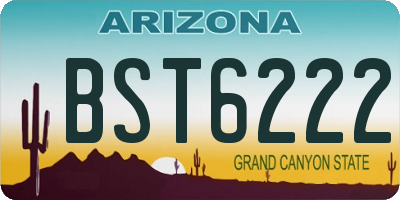 AZ license plate BST6222