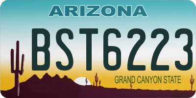 AZ license plate BST6223