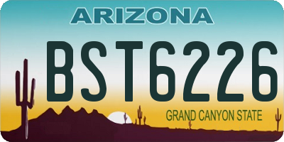 AZ license plate BST6226