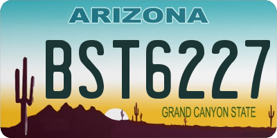 AZ license plate BST6227