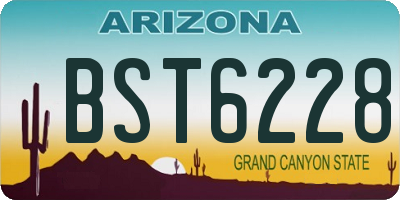 AZ license plate BST6228