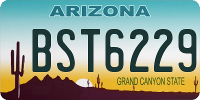 AZ license plate BST6229