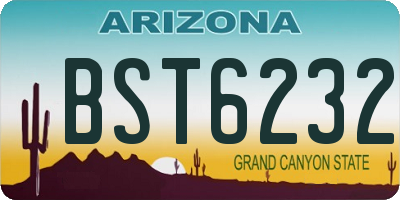 AZ license plate BST6232