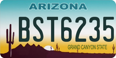 AZ license plate BST6235