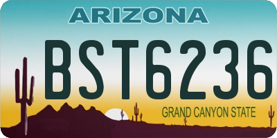 AZ license plate BST6236