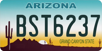 AZ license plate BST6237