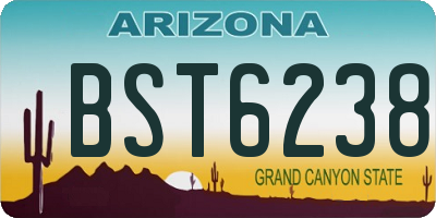 AZ license plate BST6238