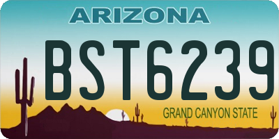 AZ license plate BST6239