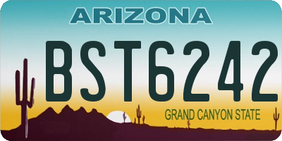 AZ license plate BST6242