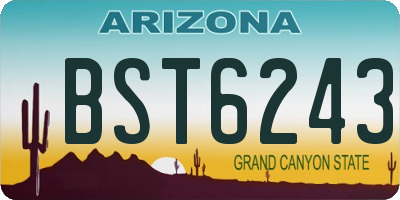 AZ license plate BST6243