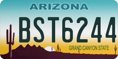 AZ license plate BST6244