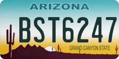 AZ license plate BST6247