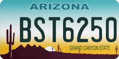 AZ license plate BST6250