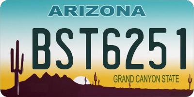 AZ license plate BST6251