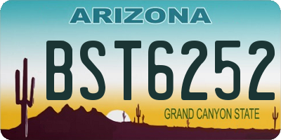 AZ license plate BST6252