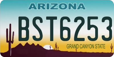 AZ license plate BST6253