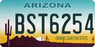 AZ license plate BST6254