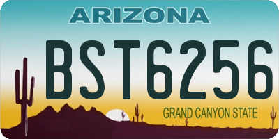 AZ license plate BST6256