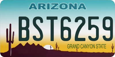 AZ license plate BST6259