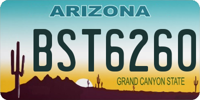 AZ license plate BST6260